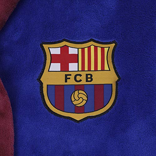 FCB FC Barcelona - Batín con Forro Polar y Capucha para Hombre - Producto Oficial - Azul - XL