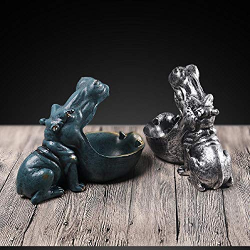 fcndsfk Decoración Estatua de Resina de hipopótamo Decoración Hippo Crafts Escultura Estatua Teléfono Clave Snack Decoración Caja de Almacenamiento Decoración del hogar Arte Regalo