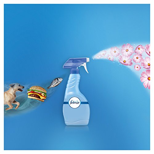 Febreze Ambientador de tela en spray de flor y brisa, limpia los olores atrapados en telas difíciles de lavar y deja un ligero aroma fresco, 375 ml