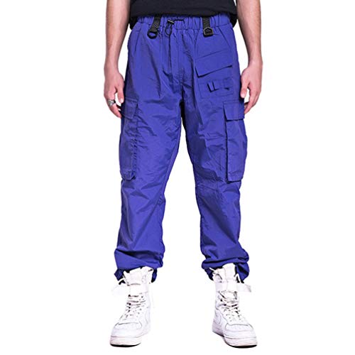 Feidaeu Pantalones para Hombres Pantalones de chándal clásicos Cintura elástica Viga Ajustable Pantalones Sueltos sobre el tamaño del Bolsillo Pantalones Diarios