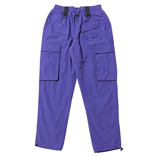 Feidaeu Pantalones para Hombres Pantalones de chándal clásicos Cintura elástica Viga Ajustable Pantalones Sueltos sobre el tamaño del Bolsillo Pantalones Diarios