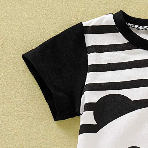 FELZ Bebé Mono,Verano Verano Mameluco de Manga Corta Estampado Panda a Rayas Mono Conjuntos Moda Linda Fiesta De Cumpleaños Regalo Verano Pijamas Bebe niña niño