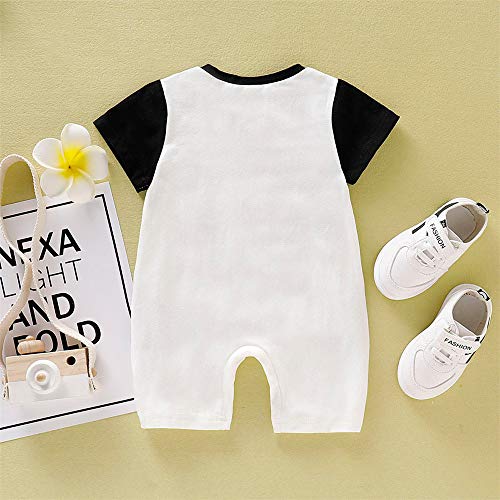 FELZ Bebé Mono,Verano Verano Mameluco de Manga Corta Estampado Panda a Rayas Mono Conjuntos Moda Linda Fiesta De Cumpleaños Regalo Verano Pijamas Bebe niña niño