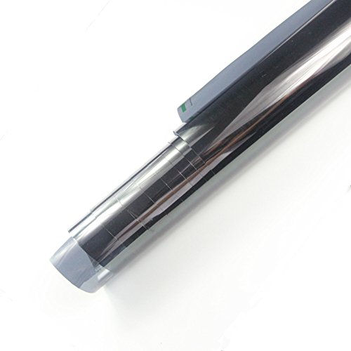 FENTIS Película para Ventana Solar Película de vidiro unidireccional Lámina de protección Solar Resistente a los Rayos UV No Pegamento Autoadhesiva, Color Negro, Ideal para hogar y oficia