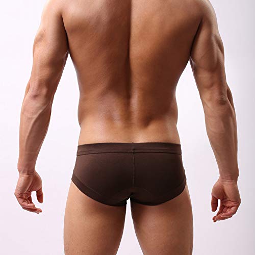 FEOYA - (Pack de 4 Shorts Hombre Bóxer Cazoncillos Briefs Slip Transpirable de Cintura Baja Elástico de Modal Suave - XL - Azul,Marrón,Gris,Negro