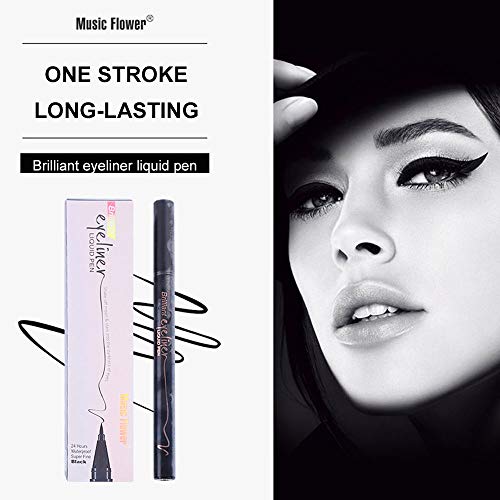 Fesjoy Lápiz delineador de Ojos, colorante Fino Profesional Smokey Eye Makeup Eyeliner líquido Black Eye Liner Pen Impermeable Natural de Larga duración