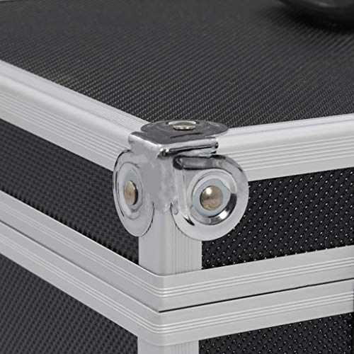 Festnight Maletín de Maquillaje Aluminio Maletin Maquillaje Estuche de Maquillaje 37x24x40 cm