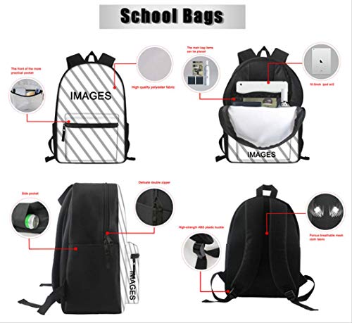 fhdc Mochila Mochilas Escolares De Moda 3D Animal Cat Pattern Mochilas Escolares A   Prueba De Agua 3Pcs Bookbag para Niños Niñas Mochila De Viaje 6144Z58