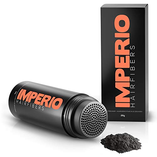 Fibras capilares Imperio – Para disimular la caída de cabello – Microfibras naturales de algodón resistentes – Negro