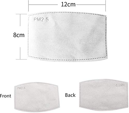 Filtro de carbón activado PM2.5 5 capas reemplazable anti niebla papel para adultos (100 unidades)