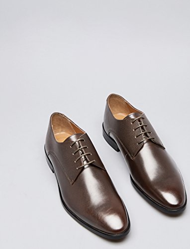 find. Zapato de Cordones Piel Grabada para Hombre, Marrón (Dark Brown), 43 EU