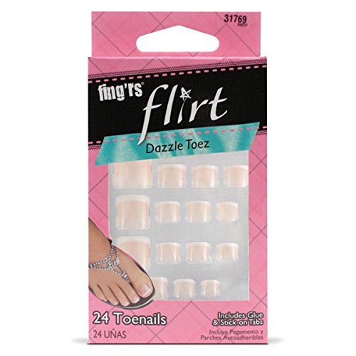 Fing'rs Flirt Ultimate French - Uñas de los pies francesas, 24 uñas