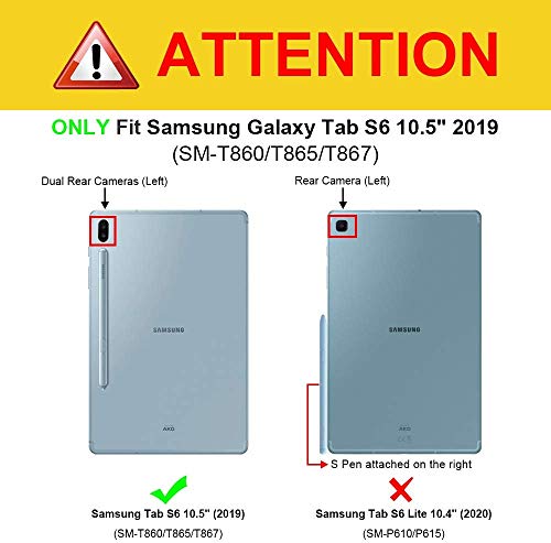 Fintie Funda con Teclado Español Ñ para Samsung Galaxy Tab S6 10.5" 2019 (SM-T860/T865) - Carcasa [Admite Carga de S Pen] y Teclado Bluetooth Inalámbrico Magnético Desmontable, Galaxia