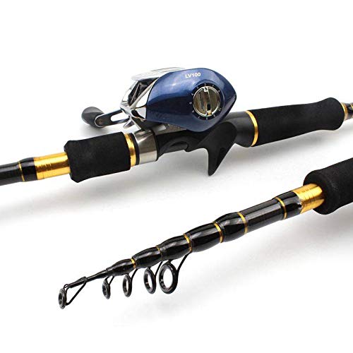 FISHYY Caña De Pescar Caña De Carbono M Power Lure 7G -28G 1.8M 2.1M 2.4M 2.7M Telescópica Portátil Caña De Pescar Casting Rod De Fundición De Carretes Conjunto