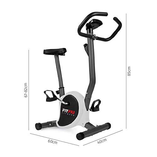 FITFIU Fitness BEST 100 Bicicleta Estática Spinning ultracompacta, sin resplado, 5 kg regulable en 8 niveles y pantalla LCD Entrenamiento Fitness Tonificación, Unisex adulto, Gris