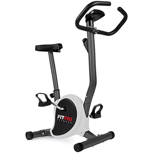 FITFIU Fitness BEST 100 Bicicleta Estática Spinning ultracompacta, sin resplado, 5 kg regulable en 8 niveles y pantalla LCD Entrenamiento Fitness Tonificación, Unisex adulto, Gris