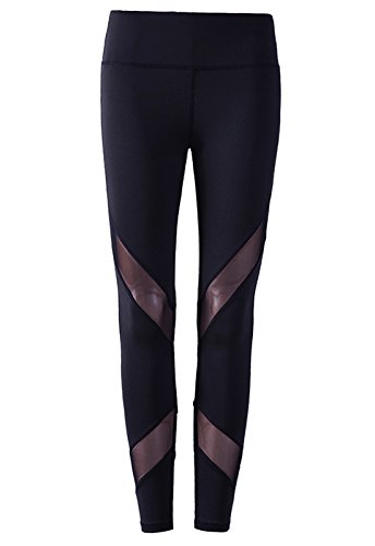FITTOO Mallas Leggings Mujer Yoga de Alta Cintura Elásticos y Transpirables para Yoga Running Fitness36k #6 Negro Small