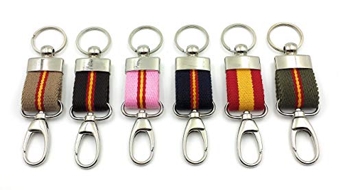 FJR-ArtPiel - Llavero bandera de España lona Ubrique con mosquetón de seguridad - Calidad Extra