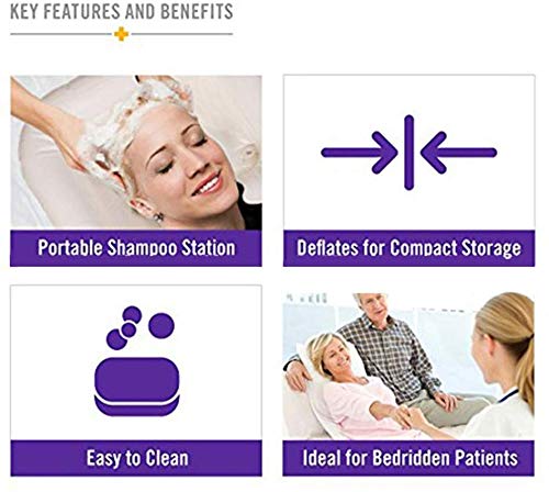 FJY septiembre Inflable Noche Shampoo Cuenca Plegable con Bolsa de Agua depósito Salon para los discapacitados, Ancianos, Mujeres Embarazadas, postrado en Cama