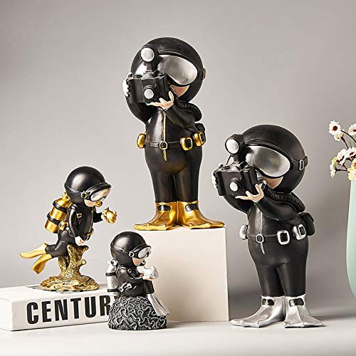 FKERYE El Nuevo diseño del buceador Escultura Miniatura Modelo Ecológico estatuilla for la decoración casera Oficina Crafts Decoración Adornos niños de Juguete (Color : A)
