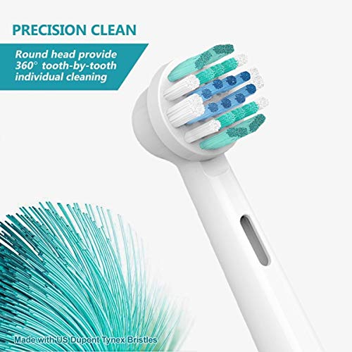 FLM Vitality Precision Clean EB17B - Cabezal de recambio para cepillo de dientes eléctrico compatibles con Braun Oral B, 8 unidades