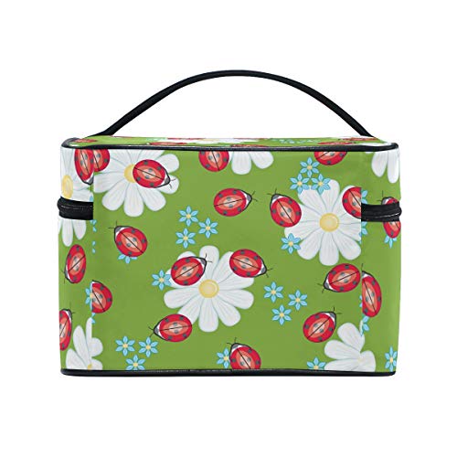 Flor De Mariquita Bolsa Mochila de Maquillaje Almacenamiento Organizador de Cosméticos Portátil Estuche para Mujeres Señoras Niñas