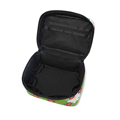 Flor De Mariquita Bolsa Mochila de Maquillaje Almacenamiento Organizador de Cosméticos Portátil Estuche para Mujeres Señoras Niñas