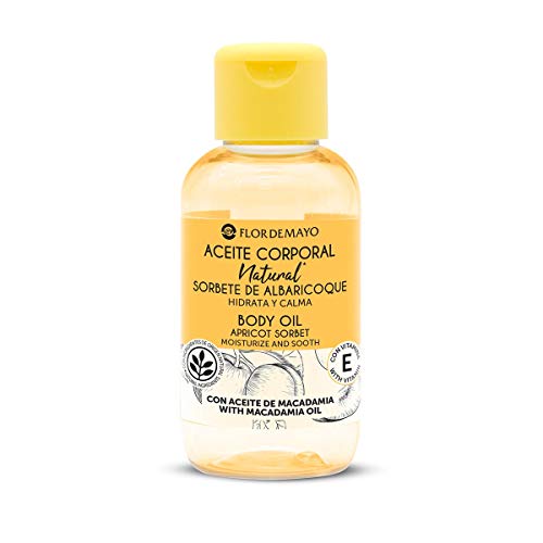 Flor de Mayo, Set hidratante aroma Sorbete de Albaricoque, Aceite Corporal 100ml, Crema Corporal 50ml, Crema de Manos 30ml - Una experiencia muy divertida