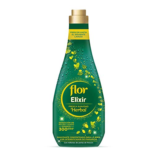 Flor Elixir - Suavizante para la ropa concentrado, aroma Herbal, Pack de 8, hasta 400 dosis