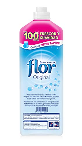 Flor Original - Suavizante concentrado para la ropa, aroma Original - Pack de 4, hasta 320 dosis