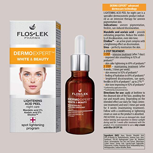 floslek Dermo Expert blanco y belleza Lightening Acid Peel Scrub para Noche 30 ml