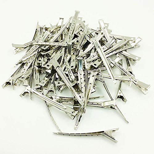 FLZONE Pinza de Pelo de Duckbill de Metal Pinza de Cocodrilo de Pelo Clips de Riza Clips de Seccionamiento con Agujeros pinzas profesionales para el cabello,bricolaje（12 piezas)