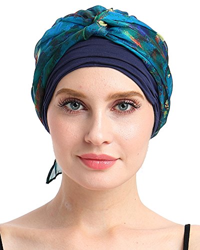 FocusCare Transpirable para los Pacientes de quimioterapia el cáncer pre Tie headcovers Turbante para la Alopecia Femenina