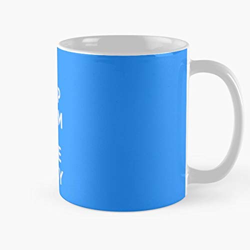 Foliam New Keep Calm Top Carry On Present Trendy Kitten Typography Cat and La Mejor Taza de café de cerámica de mármol Blanco de 11 oz