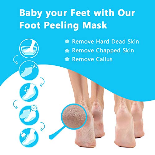 Foot Peel Mask 3 pares, repare el talón áspero y elimine la piel muerta y las callosidades, mascarilla exfoliante natural para spa para pieles secas, hombres y mujeres (Leche)