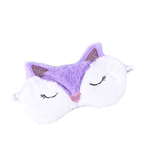 FORLADY Máscara de Dormir Mujeres Unicornio Máscara de Ojos de Felpa Sombra de Dibujos Animados Sombra de Ojos para Niños Adultos Felpa