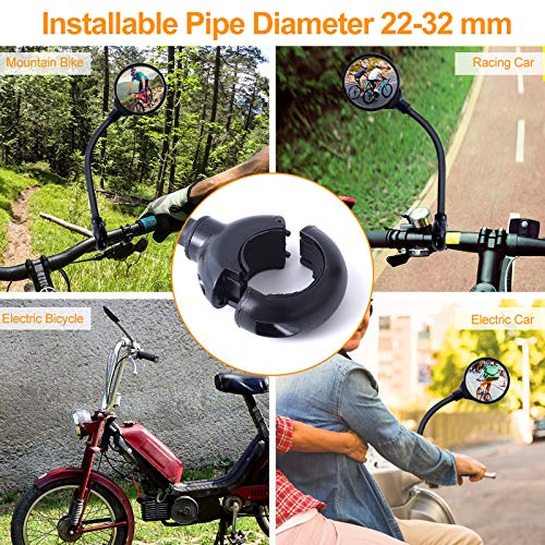 FORMIZON Espejo Retrovisor Giratorio 360°, Bicicleta Espejo, Espejo de Bicicleta Ajustable para Bicicleta/Motocicleta/Patinetes Eléctricos