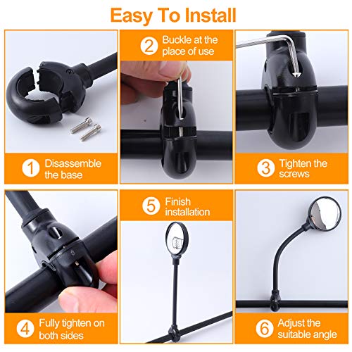 FORMIZON Espejo Retrovisor Giratorio 360°, Bicicleta Espejo, Espejo de Bicicleta Ajustable para Bicicleta/Motocicleta/Patinetes Eléctricos