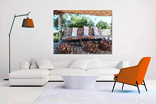 Fotomural XXL de 80 x 60 cm con diseño de artista, impresión digital sobre lienzo, bastidor de 2 cm, imagen grande de Naxos Kykladen isla de Grecia