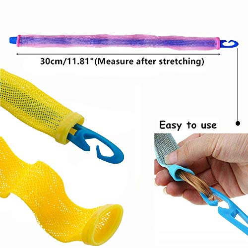 FOYOCER Rizadores de Pelo sin Calor Kit de Peinado de Olas 30 Rodillos de Pelo Mágicos sin Calor con Ganchos para Peinar para Pelo Corto hasta 30cm/11.81" Largo La Mayoría de Los Tipos de Peinados