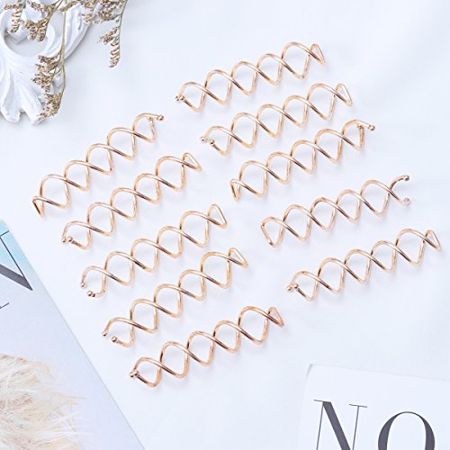 Frcolor - 10 horquillas de metal en espiral para el pelo, color oro rosa