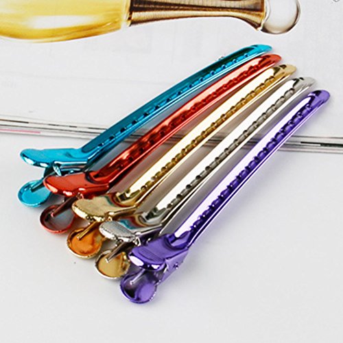 Frcolor 12Pcs Metal Duck Bill Pinza de pelo Pinzas de pelo de cocodrilo Pinzas para el cabello Barrette para el salón de casa Barbero