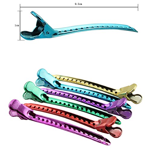 Frcolor 12Pcs Metal Duck Bill Pinza de pelo Pinzas de pelo de cocodrilo Pinzas para el cabello Barrette para el salón de casa Barbero