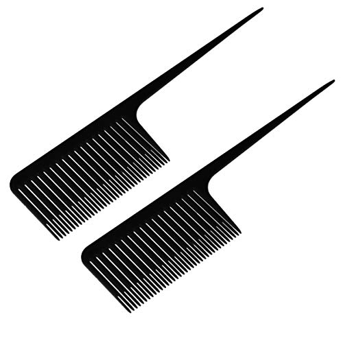 FRCOLOR Peine de Pelo Puntiagudo 2 Piezas Peine de Cola de Peluquero Peine de Cola Antiestático Peine de Cola Resistente Al Calor para Cabello para Reflejos