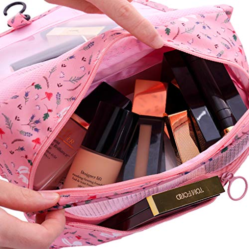 Freelynn Neceser Maquillaje Mujer de Viaje Bolsa de Aseo Colgar para Baño Cámping Gimnasio - Conejo Rosa