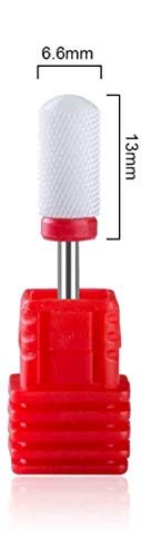 Fresa de Cerámica para Torno de uñas. Broca de Cerámica para Torno de uñas. Manicura, Pedicura, Esmaltes, Uñas Acrílicas y Uñas de Gel. Lima para Torno Roja Grano Fino. Mango Cañón Corto