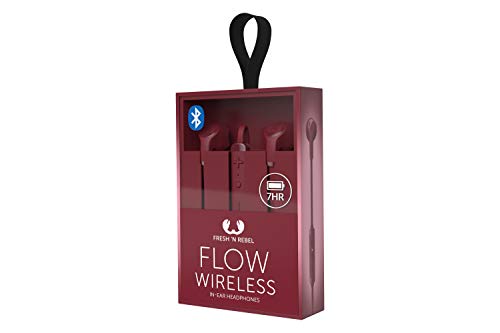Fresh 'n Rebel Flow Wireless | Auriculares inalámbricos intraurales con Mando a Distancia y micrófono - Ruby Red