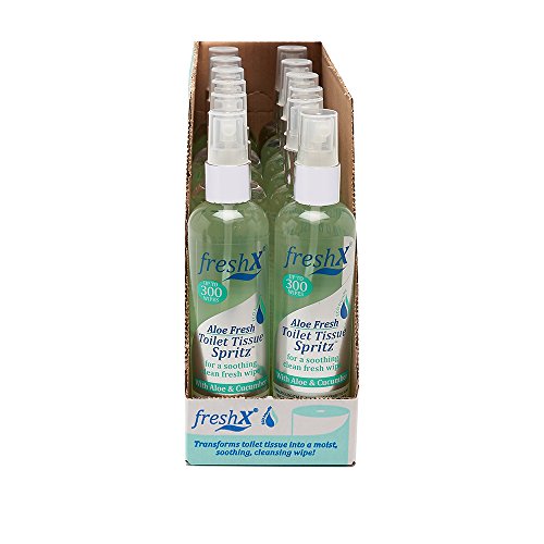 FreshX ‘Aloe Fresh’ - Spray para papel higiénico, Pack de 12