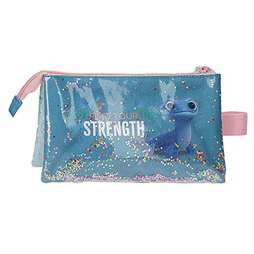 Frozen Estuche Find Your Strenght Tres Compartimentos, 22x12x5 cm, Azul