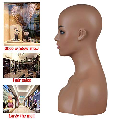 FRP Maniquí Femenino Cabeza Orejeras Bufanda Sombrero De La Peluca Ventana De Visualización Soporte De Puntal Contador De Alameda De La Joyería Maniquí Molde De La Cabeza